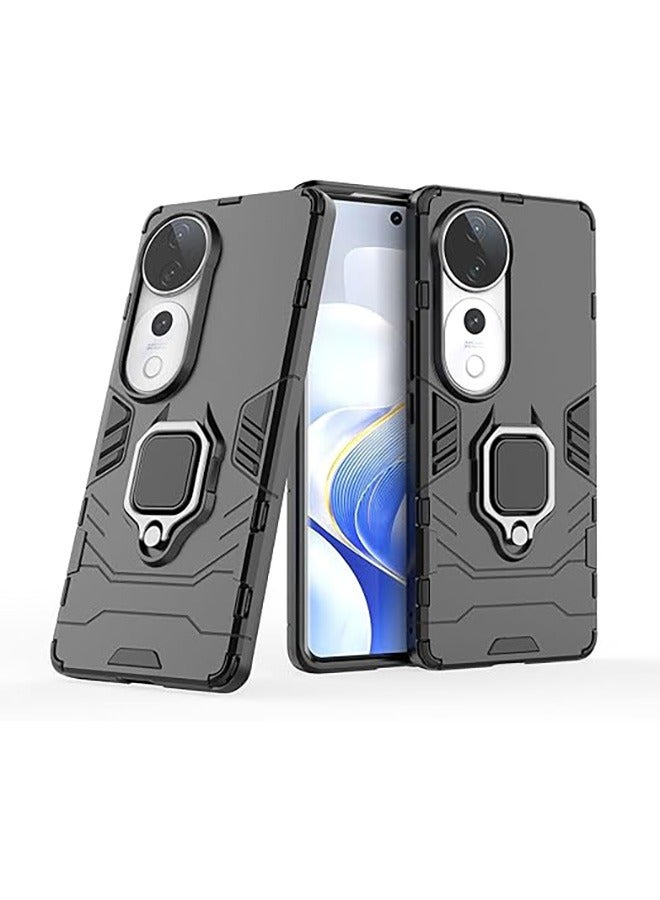 متوافق مع فيفو V40 5G حماية القضية ، مختلطة الثقيلة حماية المدافع قوس مدرعة حماية القضية ، حماية ضد السقوط ، صدمة حماية القضية ، أسود - Image 3