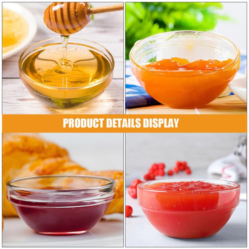 3 Piece Small Glass Pudding Bowls Set Stackable Mini Dessert Jelly Bowls - Image 4