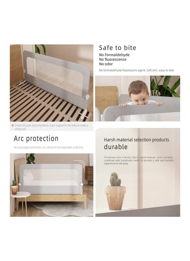 DMG TECH - DMG Toddler Bed Rails for Crib, Foldable Bed Rail for Toddlers, Adjustable Height and Fall Protection Mesh Guardrails, Side Rail for Full Size Bed (150cm) - Image 1