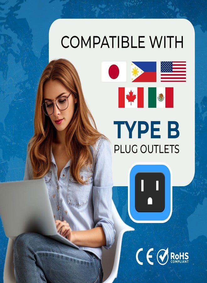 OREI USA, Canada Adapter Plug, Europe, UK, China to US American Adaptor - Grounded - Type B - Universal Socket - EU to US - 4 Pack - Image 5