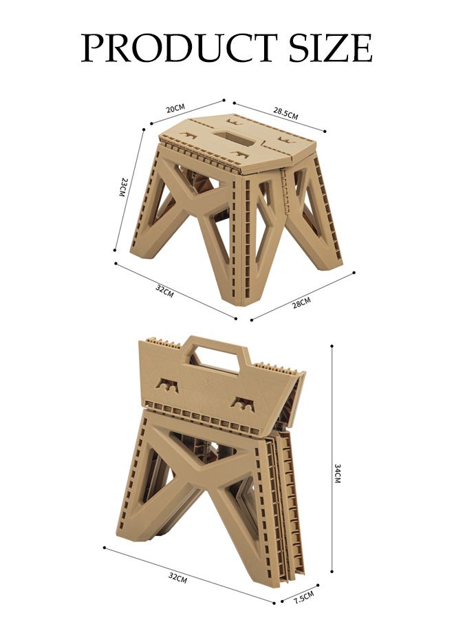 DUNISO كرسي تخييم متعدد الوظائف، كرسي خطوة للأطفال، كرسي تخييم قابل للطي، مسند قدم بلاستيكي خفيف الوزن قابل للطي، كرسي مدمج للمطبخ، الحمام، غرفة النوم، السفر، التنزه في الهواء الطلق - Image 2