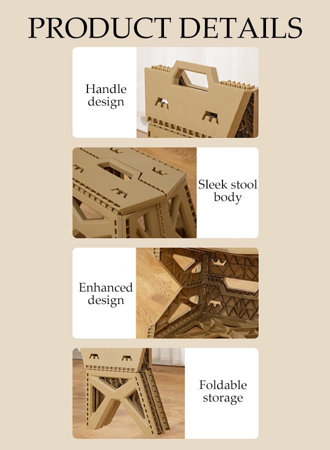 DUNISO كرسي تخييم متعدد الوظائف، كرسي خطوة للأطفال، كرسي تخييم قابل للطي، مسند قدم بلاستيكي خفيف الوزن قابل للطي، كرسي مدمج للمطبخ، الحمام، غرفة النوم، السفر، التنزه في الهواء الطلق - Image 3