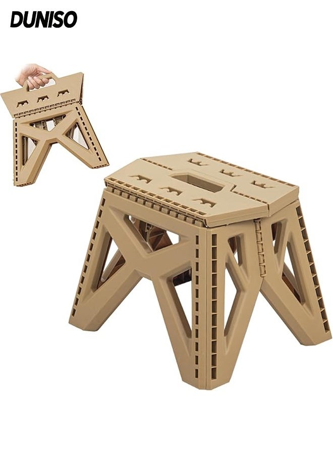DUNISO كرسي تخييم متعدد الوظائف، كرسي خطوة للأطفال، كرسي تخييم قابل للطي، مسند قدم بلاستيكي خفيف الوزن قابل للطي، كرسي مدمج للمطبخ، الحمام، غرفة النوم، السفر، التنزه في الهواء الطلق - Image 1