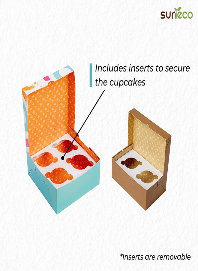 surieco Cup Cake & Muffins 6pcs Box | Home Bakery, Gift Box, Premium Materials | Eco Friendly Products | Brown Cupcake Carrier (6pcs_Premium) Pack of 20 - Image 3