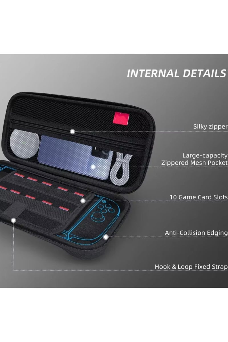 حمل حالة للتبديل 2 2025 مع حامل 10 بطاقات لعبة ، غطاء حقيبة السفر المحمولة الصلبة الوقائية جيوب الشبكة للإكسسوارات - Image 3
