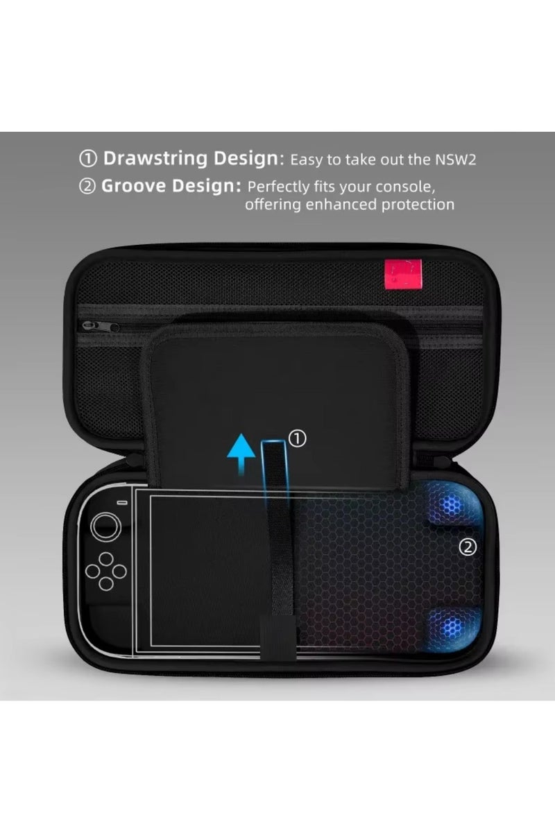 حمل حالة للتبديل 2 2025 مع حامل 10 بطاقات لعبة ، غطاء حقيبة السفر المحمولة الصلبة الوقائية جيوب الشبكة للإكسسوارات - Image 4