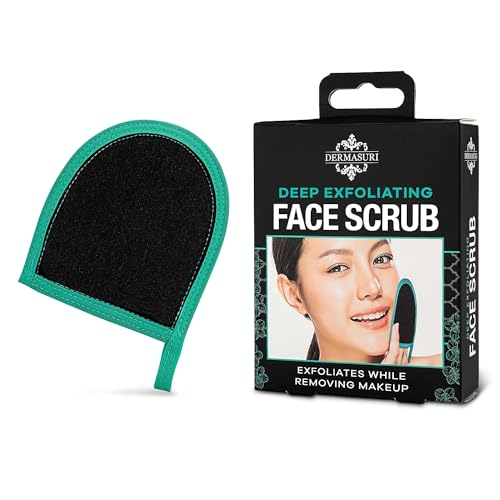 dermasuri Dermasuri Deep Exfoliating Face Mitt - Scrubber, Dead and Dry Skin Remover for Men and Women - Exfoliator Gloves for Shower and Dry Use - ( 1 Pack) 