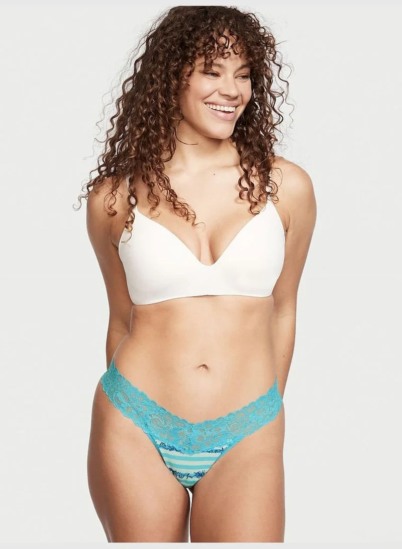 Victoria's Secret Lace Waist Cotton Thong Panty