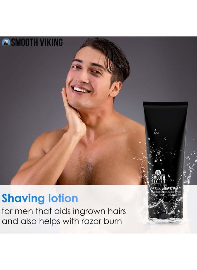 Smooth Viking Beard Care - Smooth Viking Beard Care After Shave Balm For Men, Alcohol Free Mave Balm with Spiced Black Pepper Scents, Aftershave For Men, Soothing, Moisturizing - After Shave Lotion For Men Sensitive Skin (4 Oz) - Image 1