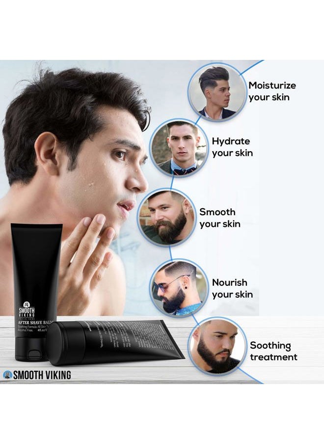 Smooth Viking Beard Care - Smooth Viking Beard Care After Shave Balm For Men, Alcohol Free Mave Balm with Spiced Black Pepper Scents, Aftershave For Men, Soothing, Moisturizing - After Shave Lotion For Men Sensitive Skin (4 Oz) - Image 1