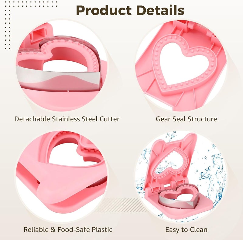 Sandwich Mold, 3 Pcs Stainless Steel Cutter And Sealer Set, Crustless Bread And Cookie Cutter, Heart, Square, Car Design, For Box, Kid'S Lunch, Picnic - Image 2