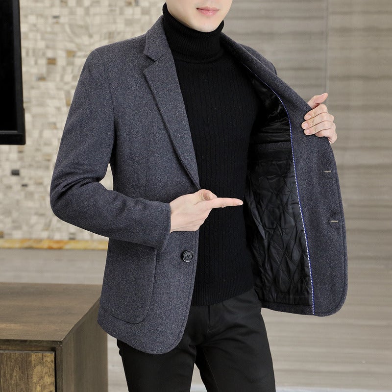 Men'S New Wool Suit Woolen Coat Men'S Jacket Fashion Business Casual Formal Suit Best Man Slim Fit Benxi - Image 3
