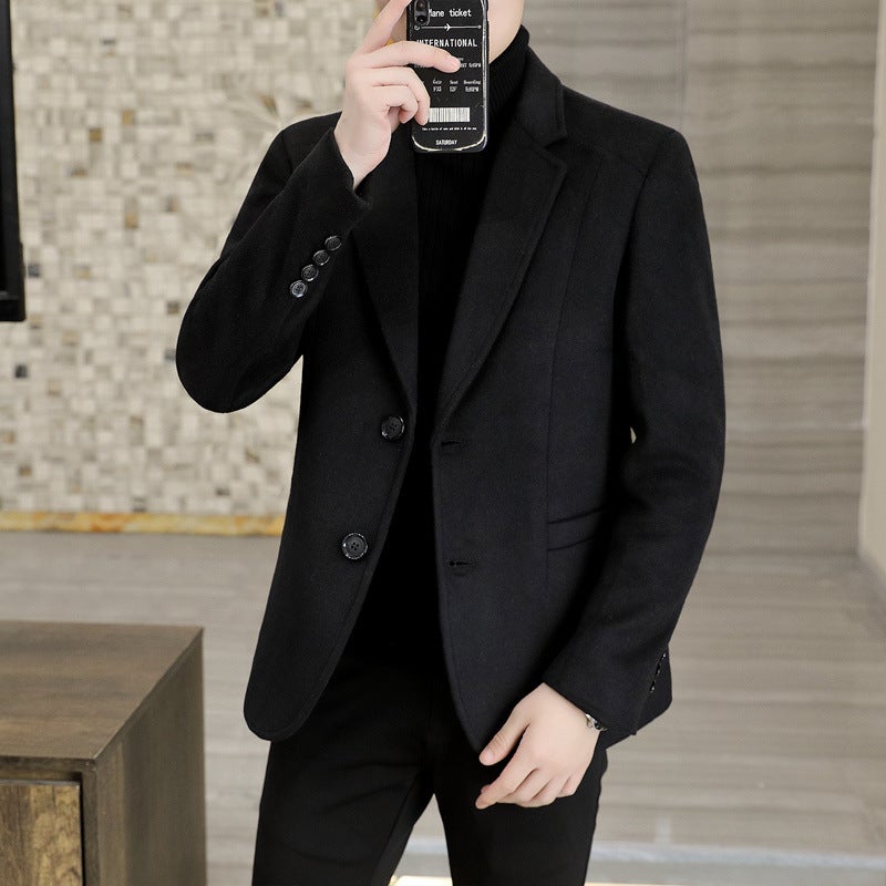Men'S New Wool Suit Woolen Coat Men'S Jacket Fashion Business Casual Formal Suit Best Man Slim Fit Benxi - Image 1