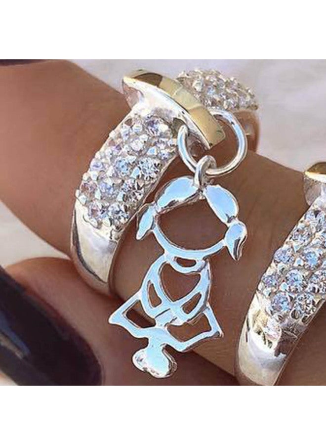 Yansheng Of New Two-color Pendant Ring Europe And The United States Creative Boys And Girls Fashion Hand elry