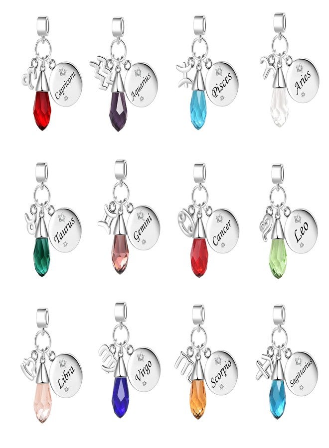 MiiFort Sparkling Birthstones Cancer Zodiac Sign Dangle Charm fit Pandora Charm Moments Bracelets - Image 3