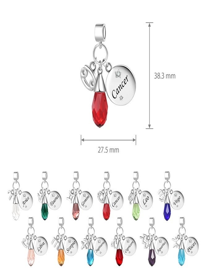 MiiFort Sparkling Birthstones Cancer Zodiac Sign Dangle Charm fit Pandora Charm Moments Bracelets - Image 4