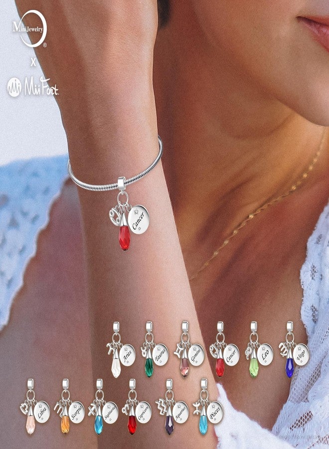MiiFort Sparkling Birthstones Cancer Zodiac Sign Dangle Charm fit Pandora Charm Moments Bracelets - Image 5
