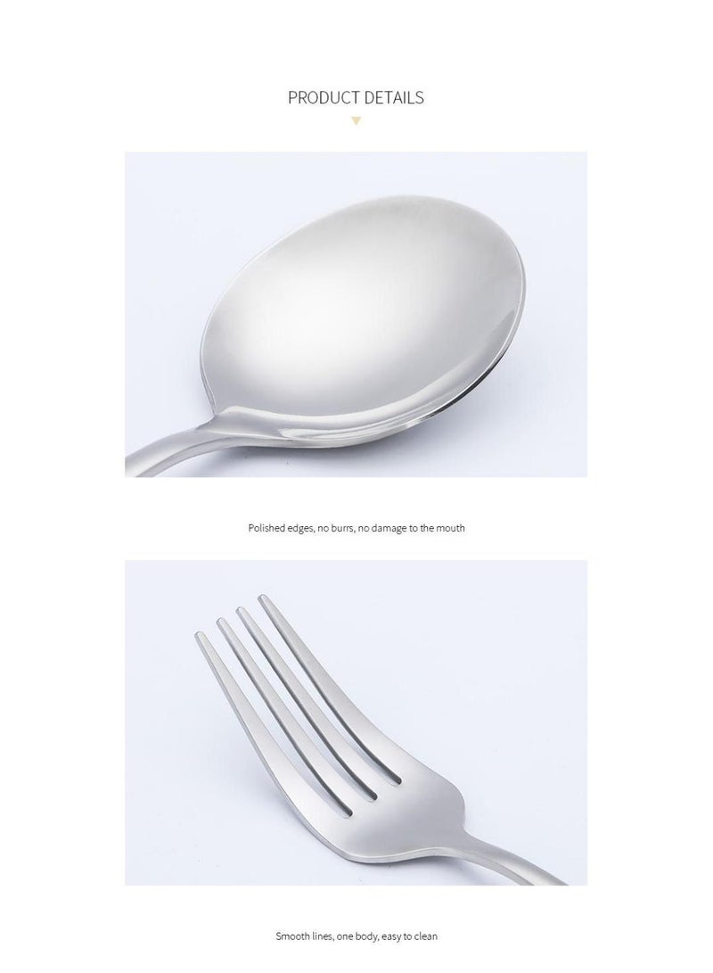 general 30-Piece Knife Fork Spoon Full Set Silver - Image 2