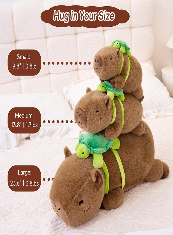 SQEQE Weighted Stuffed Animals Capybara Plush, Weighted Capybara Stuffed Animals with Turtle Backpack, Soft Pillow Toy for Kids Adults, Valentines Gifts, Birthday Presents 13.8 Inch, 1.7 Lbs - Image 3