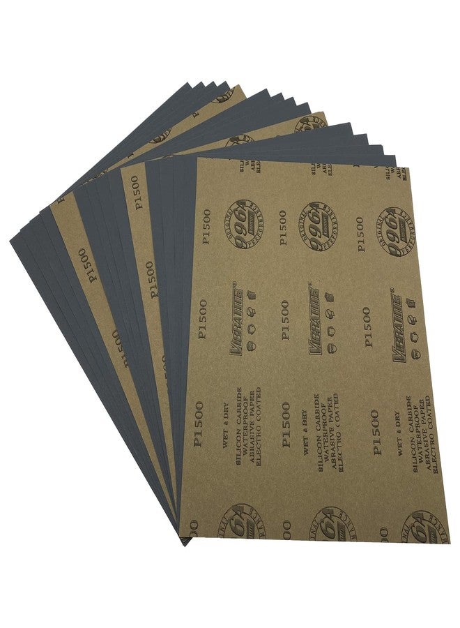 AutKerige 1500 Grit Wet Dry Sandpaper, 9 x 11 Inch Sanding Sheets, 15PCS Premium Silicon Carbide Sand Paper for Wood Metal Ceramic or Auto Polishing and Scratches Removing - Image 1