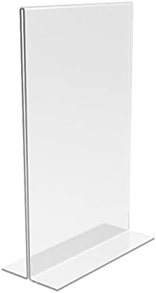FixtureDisplays 6PK 55 x 85 Clear Acrylic Sign Holder for Tabletops Vertical Table Tent Frame Photo Sign Menu Bottom Insert 11193255X85new6PKSNL Listing - Image 4