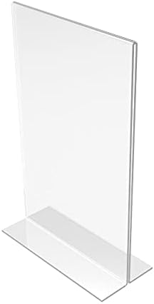 FixtureDisplays 6PK 55 x 85 Clear Acrylic Sign Holder for Tabletops Vertical Table Tent Frame Photo Sign Menu Bottom Insert 11193255X85new6PKSNL Listing - Image 3