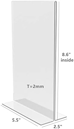 FixtureDisplays 6PK 55 x 85 Clear Acrylic Sign Holder for Tabletops Vertical Table Tent Frame Photo Sign Menu Bottom Insert 11193255X85new6PKSNL Listing - Image 5