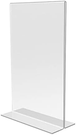 FixtureDisplays 6PK 55 x 85 Clear Acrylic Sign Holder for Tabletops Vertical Table Tent Frame Photo Sign Menu Bottom Insert 11193255X85new6PKSNL Listing - Image 2