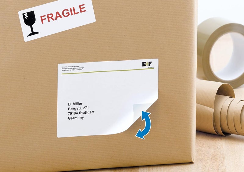 Herma Self Adhesive Removable Labels, 4 Labels per A4 Sheet, 25 Sheets, 105 x 148 mm, 100 Labels, Blank Multipurpose Labels Stickers, Sticky Labels for Laser & Inkjet Printer, White - Image 2