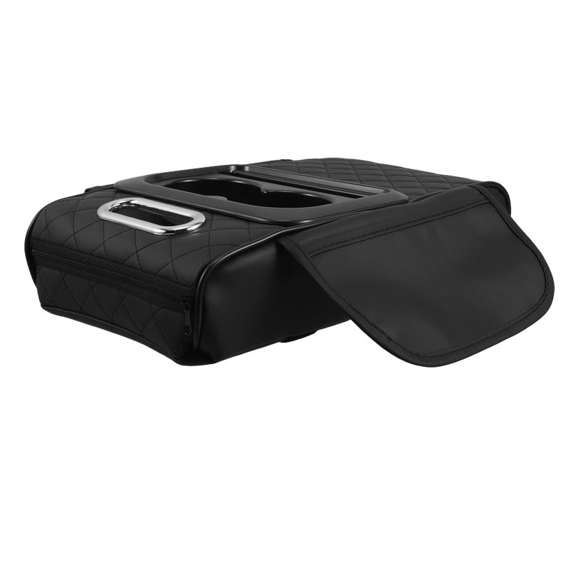 Universal Car Armrest Storage Box Pad With Cup Holder And Tissue Holder Car Interior Accessories Pu Leather Armrest Cushion - Image 5