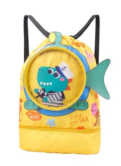 SYOSI Drawstring Swim Bag for Kids, Children's Waterproof Swimming Backpack, Drawstring Bag Dry Wet Separation Bag Sport Gym Bags for Kids, Drawstring Backpack Storage Bag for Travel Sport Swim  - Image 1