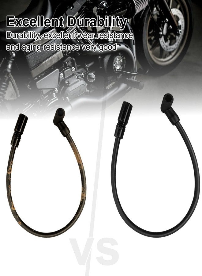 TIKSCIENCE 10.4mm Spark Plug Wires Fit for Harley-Davidson Big Twin Dyna Super Glide Wide Glide Low Rider 2000-2017, Fit for Softail Springer Slim Deluxe Deuce 1999-2017, Black - Image 3
