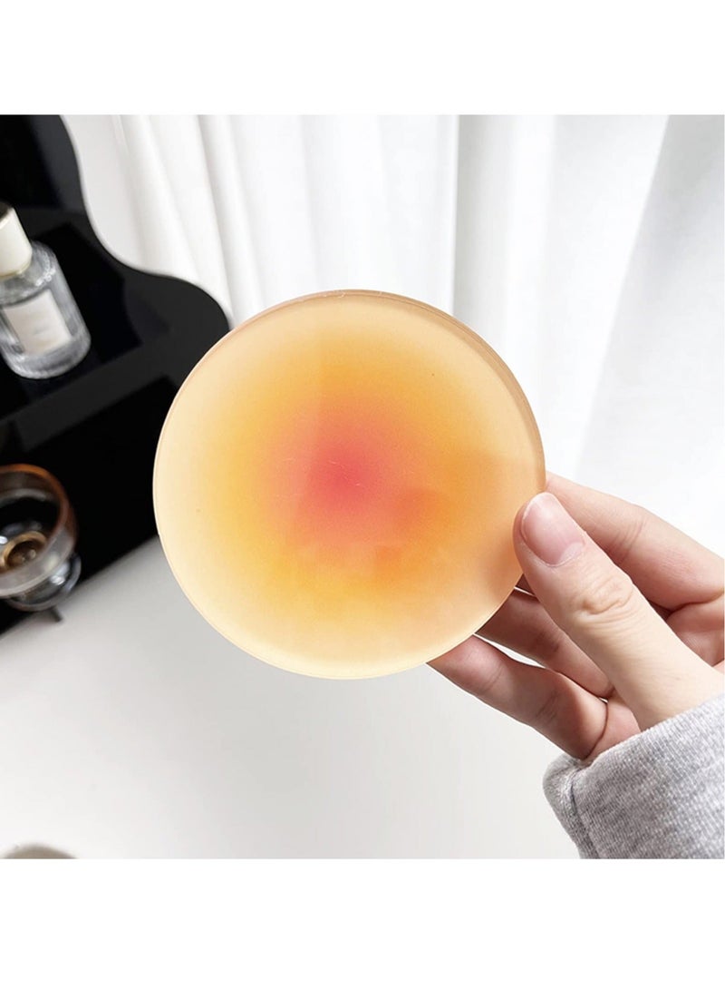 Captaintech 4 Pcs Colorful Acrylic Coasters, Round Non-Slip Coasters Round Lovely Coasters 3.8 Inch Round Non-Slip Coasters for Coffee Cup, Tea Cup, Water Cup - Image 5