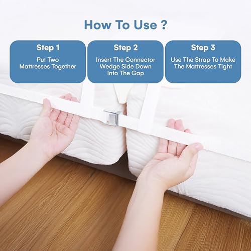 flybold Bed Bridge Twin to King Bed Converter Kit - Bed Gap Filler for Adjustable Bed 9" - Wide Mattress Wedge Connector with Two End Loops and Storage Bag for Travel Kids - Family Guests Stayovers - Image 4