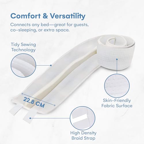 flybold Bed Bridge Twin to King Bed Converter Kit - Bed Gap Filler for Adjustable Bed 9" - Wide Mattress Wedge Connector with Two End Loops and Storage Bag for Travel Kids - Family Guests Stayovers - Image 3