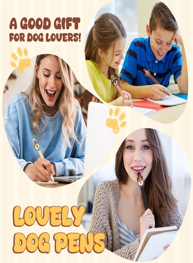 Engrowtic مجموعة أقلام إنجروتيك المكونة من 24 قلمًا لطيفًا على شكل حيوانات، أقلام كرتونية، أقلام كتابة مرحة، أقلام حبر جاف كاواي قابلة للسحب، أقلام حبر أسود، هدايا حفلات أعياد الميلاد للأطفال والطلاب، لوازم مكتبية، أدوات مدرسية (كلب) - Image 4