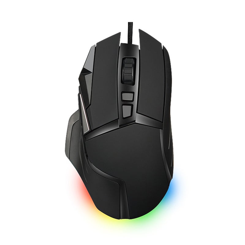 DM502 Wired Gaming Ergonomic Mice with Optical Engine Maximum 7200DPI 8 Programmable Buttons Colorful RGB Light Effect - Image 1