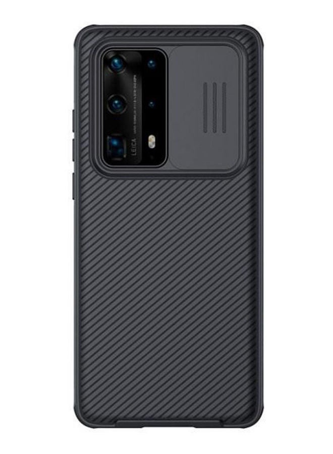 NIBEMINENT Case For Huawei P40 Pro Plus. Camshield Lens Slide Protective Cover Camera Protection Back Black  - Image 1