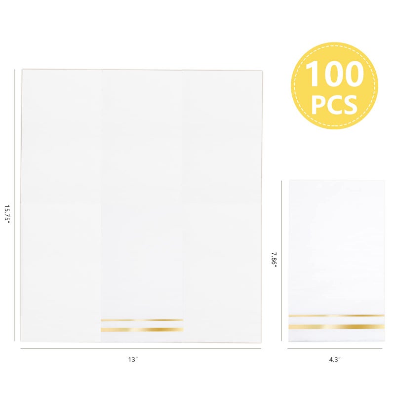 BUCLA 100-Count 3-Ply Disposable Napkins - Gold Paper Napkins Disposable Premium Quality - Thanksgiving Napkins/Dinner Napkins Disposable Soft, Absorbent for parties, weddings, Kitchen - Image 2