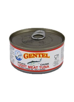 GENTLE Gentel Light Meat Tuna Chunks in Sunflower Oil Salt Added, 185 g 