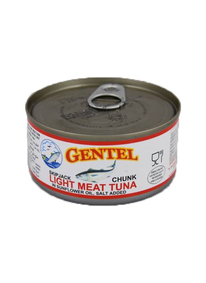 GENTLE Gentel Light Meat Tuna Chunks in Sunflower Oil Salt Added, 185 g 