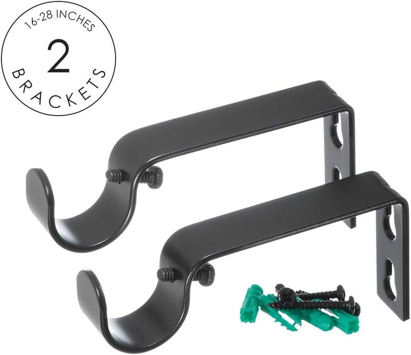 Ivilon Side Window Curtain Rod - End Cap Style Design 1 Inch Pole. 16 to 28 Inch Color Black - Image 3