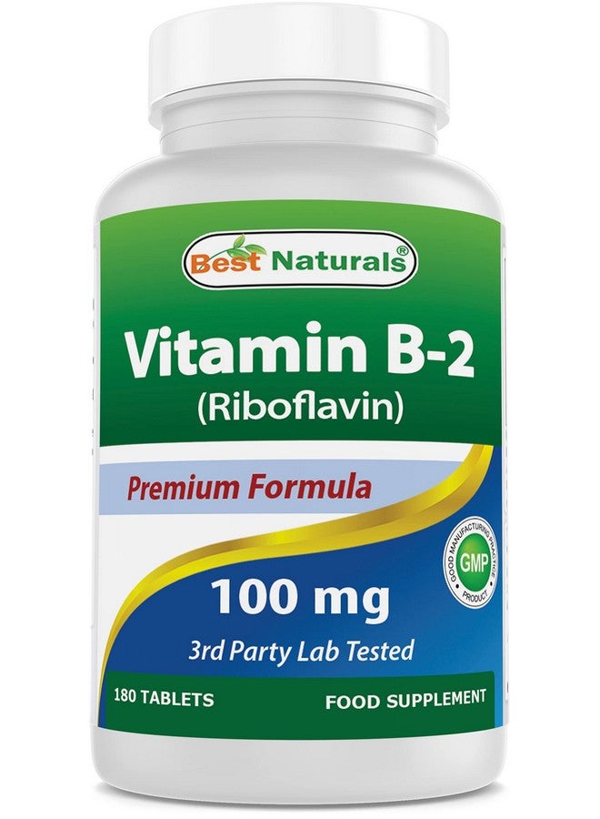 Best Naturals Vitamin B2 (Riboflavin) 100 mg 180 Tablets - Premium Formula - 3rd Party Lab Tested - Image 1