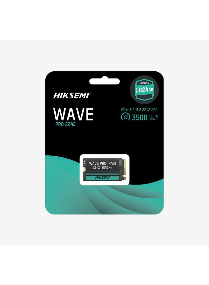 HIKSEMI SSD WAVE Pro(P) 512G, PCIe Gen 3 x 4, NVMe, 80.15 mm × 22.15 mm × 2.38 mm Up to 3500MB/s read speed, 1800MB/s write speed, Internal Solid State Drive, 5 years warranty - Image 1