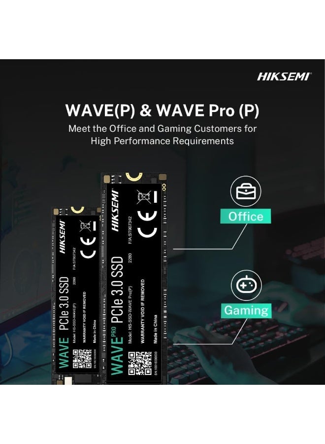 HIKSEMI SSD WAVE Pro(P) 512G, PCIe Gen 3 x 4, NVMe, 80.15 mm × 22.15 mm × 2.38 mm Up to 3500MB/s read speed, 1800MB/s write speed, Internal Solid State Drive, 5 years warranty - Image 3