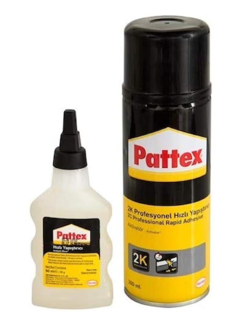 Pattex 2K Glue Set (3 Pieces) - Ultra Fast Adhesive and Bonding Strength - Professional Solutions for Various Materials - For Workshops and Factories - Triple Pack - Image 2