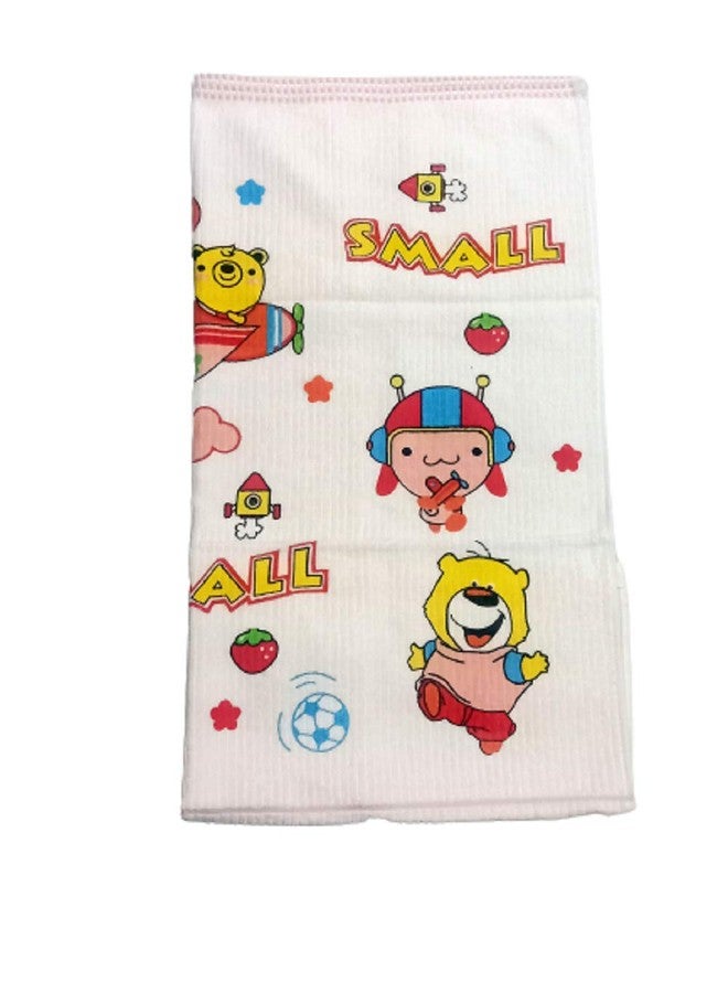 DEPURIKA Sharma Clothing Absorbent Cartoon Animal Printed Baby and Kids Super Soft Cotton Square Bath Towel (Pink) - Image 2