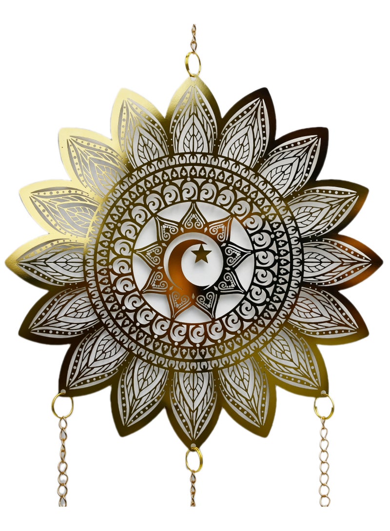 Beautiful Car Mirror Hanging Ornament with Islamic Theme, Decorative Pendant with Muhammad Arabic Names Calligraphy, Eid, or Ramadan Religious Gift (Golden & Green) - Image 2