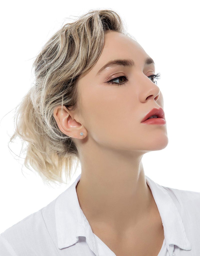 Tornito 12 Pairs Tiny Stud Earrings Stainless Steel Round Cubic Zirconia Barbell Stud Earrings Set For Men Women Screw Flat Back Earrings 2MM-3MM 20G - Image 4