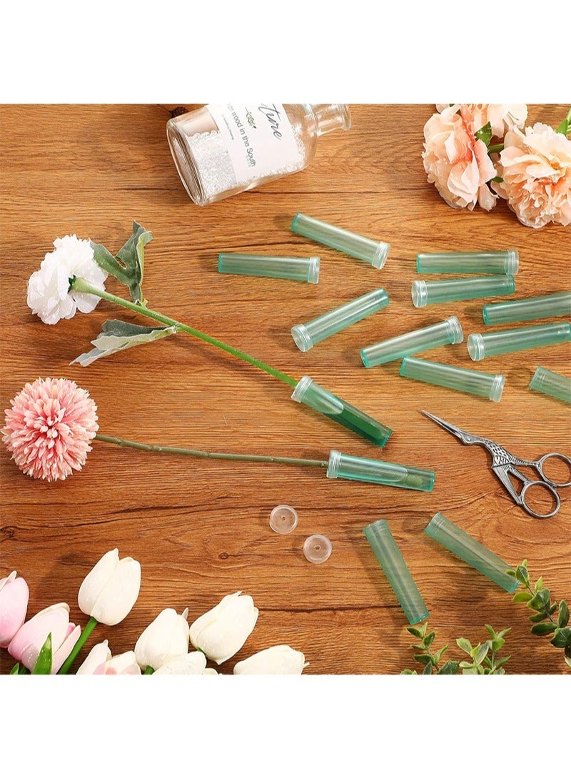 Aikanbo 20 Pieces 2.8 Inches Floral Water Tubes Clear Plastic Flower Water Tubes Water Tubes for Flowers Rose Flower Water Vials with Rubber lids Floral Picks for Fresh Flower Arrangement Decoration - Image 5